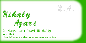 mihaly azari business card